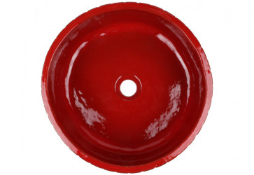 vasque salle de bain ceramique rouge