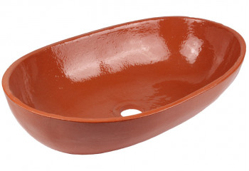 vasque a poser ceramique deco marron