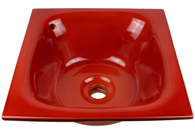 vasque a encastrer céramique rouge