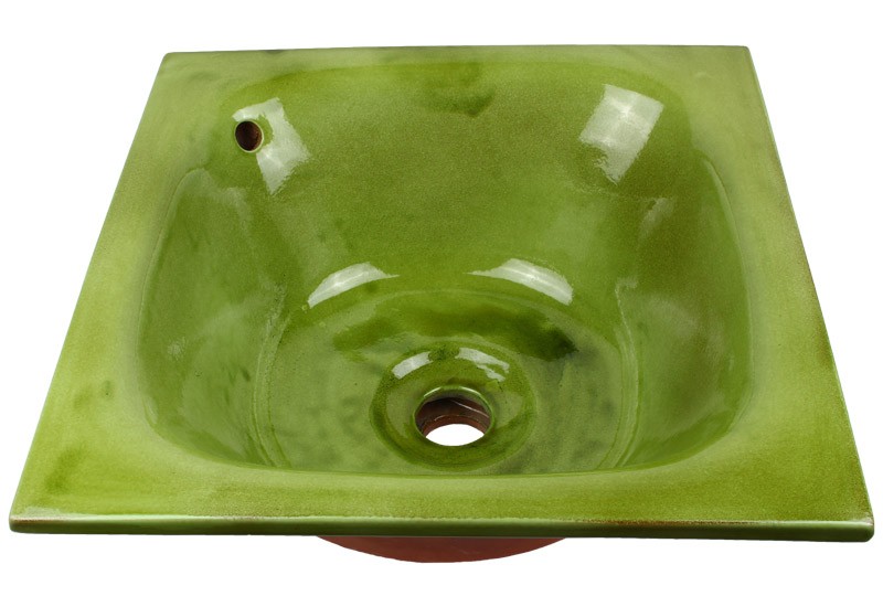 vasque a encastrer céramique verte