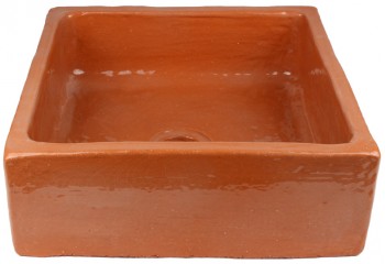 vasque a poser carre ceramique naturelle