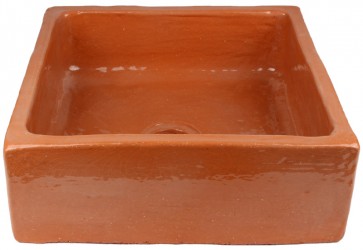 vasque a poser carre ceramique naturelle