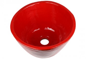 vasque a poser ceramique rouge