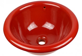 vasque a encastrer ronde rouge